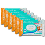 Aquation Baby XL Scrubby Wipes - Extra Large 12.5x7.5Scrubbing Dot Textured Wipes with Vitamin E - Hypoallergenic, Dermatolo