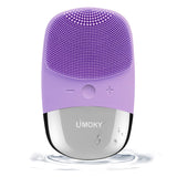 Facial Cleansing Brush, 3-in-1 Electric Silicone Face Scrubber, Vibrating Massager, IPX7 Waterproof, USB Rechargeble Pore Brush 