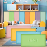 Hahafelt 8 Pack Wall Padding for Playroom Peel and Stick Headboard 3D Anti Collision Upholstered Wall Panels Self Adhesive Headb
