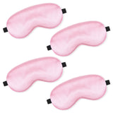 BBTO 4 Pcs Silk Sleep Mask Smooth Soft Eye Mask with Adjustable Shoulder Strap for Women Girl Sleep Shading Travel Relaxation(Pi