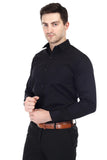 Xjarvis Clifton Men'S Regular Fit Cotton Blend Plain Shirt Full Sleeves Casual & Formal Summer Shirt With Pocket Design & Spread Collar Pack Of 1 (Black Xl),Black,,B0D7HR5BNB