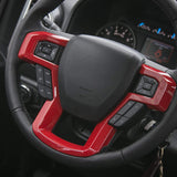 Voodonala Red Steering Wheel Cover Trim for 2015 2016 2017 Ford F150 F250 F350 Super Duty