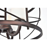 Elegant Lighting Living District Indoor Modern Home Decorative Bright Ceiling Wren Collection Pendant D15.8 H17.3 Lt:3 Dark Copp