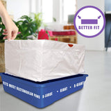 Alfapet cat Litter Box Liners Extra Large-1 Box- Heavy Duty 2 mil Thick Plastic, Clever Drawstring Liner for Easy Disposal- Flat