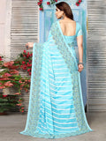 Satrani Womens Pure Georgette Saree (3181S2243N_Light Blue)