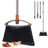 Soft Bristle Broom, Heavy Duty Broom with Collapsible Handle, Ideal for Indoor Outdoor Hardwood Floors Kitchen Salon Camping Cat