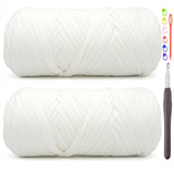 2 Pack Tshirt Yarn for Crocheting,White T Shirt Chunky Elastic Fabric Thick T-Shirt Crochet Yarn for Beginners Crocheting Hand K