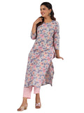 Gosriki Women'S Rayon Blend Straight Printed Kurta With Pant (Kripani Grey-Gs_L_Grey_Large),Grey,,B0CYGSHNCR