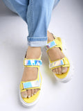 Shoetopia Smart Casual Yellow Sandals For Women & Girls /Uk4,White,7,B0CCRX79H1