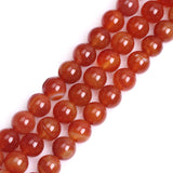GEM-Inside Red Agate Carnelian Gemstone Stone Crystal Quartz Loose Beads 14mm Round Natural Stone Agate Beads for Jewelry Making