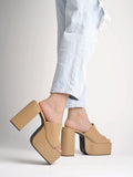 Shoetopia Stylish Solid Beige Block Heels For Women & Girls /Uk2,Beige,2,B0BZPTBW3Q
