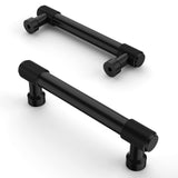 Asidrama 10 Pack 3.75 Inch(96mm) Matte Black Cabinet Pulls Knurled Cabinet Handles Cupboard Handles Kitchen Cabinet Hardware for