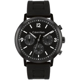 Calvin Klein Gauge Qtz Multifunction Black Round Dial Men'S Watch|Silicone Material|Multi Color Band - 25200461