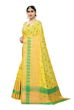 Gosriki Women'S Yellow Color Cotton Silk Saree With Blouse Piece (Sunny Yellow_Free Size),yellow,,B08591KY36