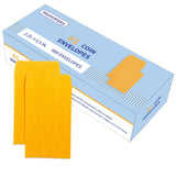 Homrelaxy #1 600 Pcs Small Coin Envelopes 2.25 x 3.5 with Gummed Flap, Yellow Kraft Mini Envelopes for Storing Keys, Stamps, See