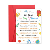 1st Day of School Card, First Day of School Sign Back to School Gifts for Students, Cute Back to School Supplies Aesthetic, Pres