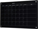 AudioVisual Direct Magnetic Glass Dry Erase Board Set (3 x 2, Calendar Black) for Wall Monthly Planner