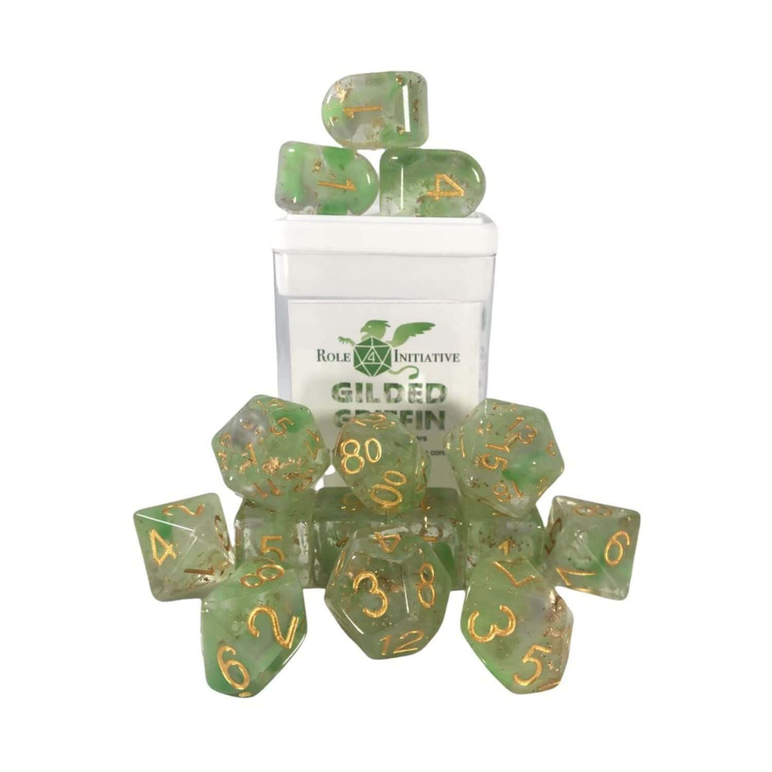 Role 4 Initiative Diffusion Poly Set - Gilded Griffin W/Numbers (15)