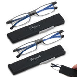 2 Pack Ultra thin Lightweight Folding Reading Glasses Women Men TR90 Blue Light Blocking Anti UV/Eyestrain Foldable Compact Comp