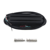FLEOR Hot Dual Rail Humbucker Single-Coil-Sized Guitar Humbucker Pickup(12-13K), Full Black