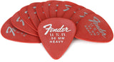 Fender Dura-Tone Delrin Guitar Picks 351 Shape, Fiesta Red, 0.96mm, 12-Pack