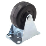 Cionyce 4 Pcs 2 Inch Rubber Caster Wheels Heavy Duty Rigid Fixed Casters with Non-Swivel Top Plate for Furniture