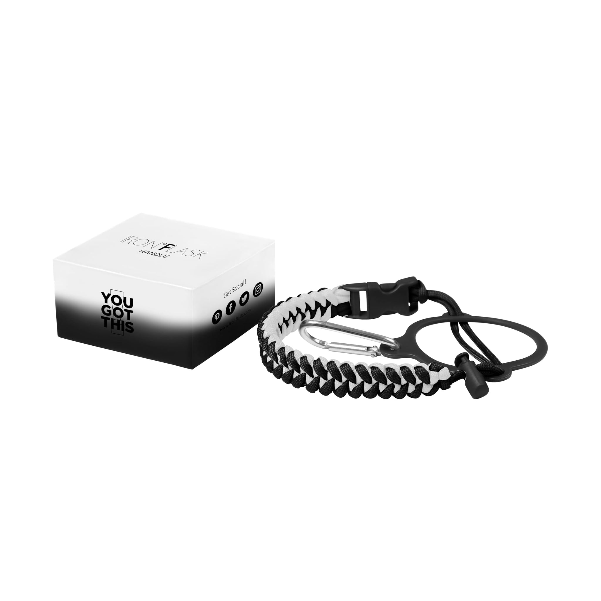 IRON FLASK Paracord Handle - Fits Wide Mouth Water Bottles - Durable Carrier, Secure Accessories, Survival Strap Cord, Safety Ri