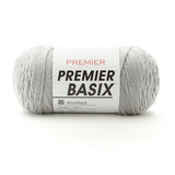 Premier Yarns Basix, Solid Worsted Yarn, Made of Acrylic, Ideal Yarn for Crocheting and Knitting, Light Gray, 359 Yards