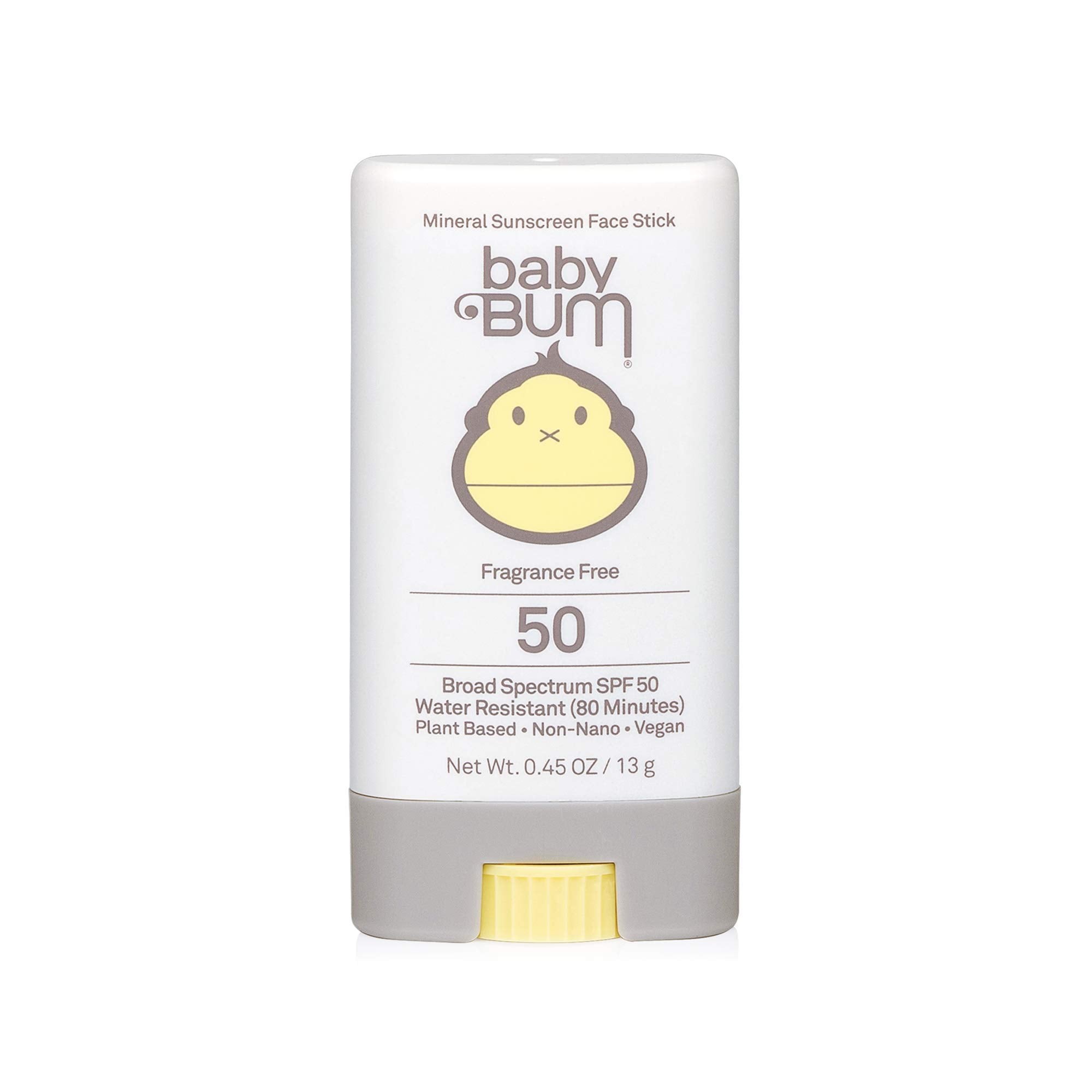 Sun Bum Baby SPF 50 Sunscreen Stick, Mineral Roll-On UVA/UVB Face and Body Protection for Sensitive Skin, Fragrance Free, Travel