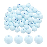 HARFINGTON 50pcs 20mm Light Blue Wood Beads 4.5mm Large Hole Round Wooden Loose Spacer Beads for Jewelry Making Necklace Bracele
