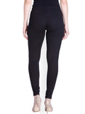 Lyra Women Solid Premium Cotton Churidar Leggings | Mid-Waist | Fashionwear Pink, Maroon L