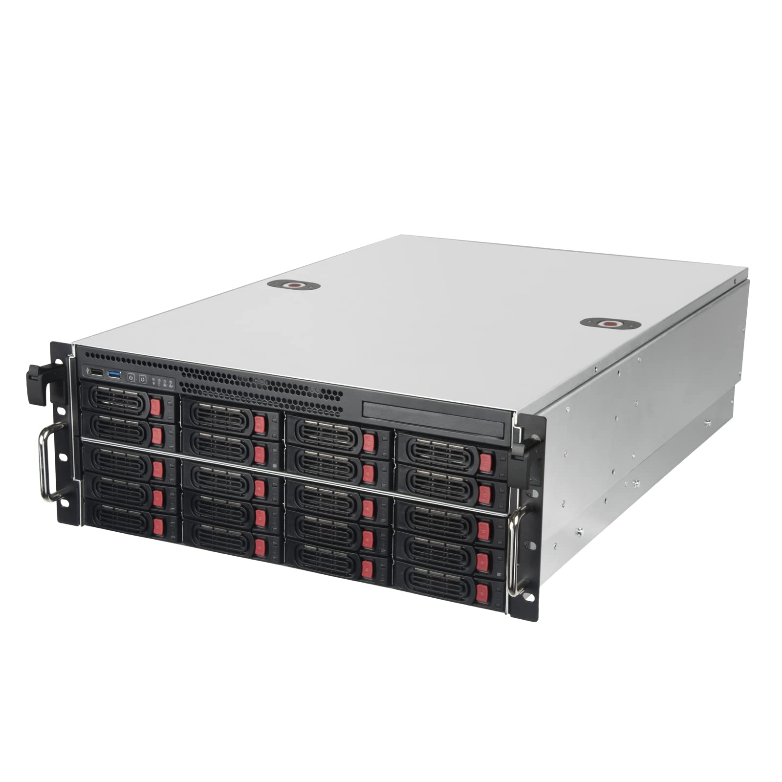Silverstone Technology Rm43-320-Rs 4U 20-Bay 2.5' / 3.5' Hdd/Ssd Rackmount Storage Server Chassis With Mini-Sas Hd Sff-8643 12 Gb/S Interface, Sst-Rm43-320-Rs