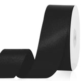 Black Satin Ribbon 1-1/2 Inch x 50 Yards,Fabric Ribbon for Gift Wrapping,Flower Bouquet,Crafts,Hair Bows Making,Halloween,Weddin