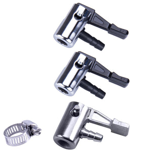 1/4lock on air chuck,mini air compressor portable tire inflator tire chuck hose end with barb connector for hose repair-3Pack