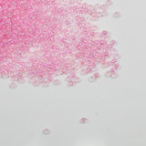 Tibaoffy Transparent Pink Lined Beads Size 8/0 Crafts Glass Seed Beads 3mm for Jewelry Making (Total About 100g About 3600pcs)