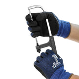 ANDANDA Level 5 Cut Resistant Gloves, 3D Comfort Stretch Fit, Double Frosted Nitrile Coated Work Gloves with Power Grip, Ideal W