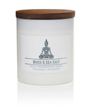 CAROLINA Moss & Sea Salt Scented Jar Candle, Wellness Collection, Relaxing Aromatherapy Candle, 2 Wick White Jar Soy Blend Wax C