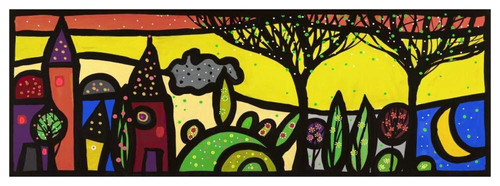 La Luna Canta Sul Piccolo Borgo-Paper Art-56,,X20,,