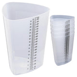 Vakly Plastic Graduated Triangular Intake Output Container [5 Pack] 32 ounce Three-Sided Translucent Laboratory Beaker for Measu