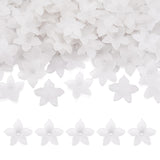 FASHEWELRY 200 Pcs Acrylic Flower Bead Caps White Frosted Floral Loose Craft Beads Flower Blossom Spacer Beads Caps for Jewelry 