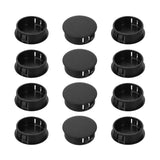 Tugermoola 12PCS 1inch Black Plastic Hole Plugs for Round Holes Hole Plug Round Drill Door Screw Hole Plugs 1