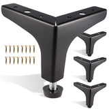 NEWBYTEK Furniture Legs 4 inches, Set of 4 Triangle Furniture Feet Modern Style Furniture Sofa Legs, Heavy Duty DIY Replacement 
