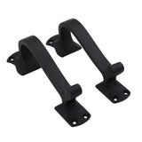 Mystic Colonial 6 5/8 Inch Solid Cast Iron Curved Pull Handle, Set of 2 - Heavy Duty Vintage-Style Door Handles for Gate, Shed, 