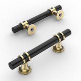 Amerdeco 10 Pack Matte Black and Gold Cabinet Pulls 3 Inch(76MM) Hole Centers Kitchen Cabinet Handles Cabinets Hardware Drawer P