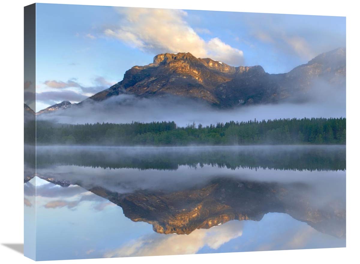Morning Light On Mt Kidd As Seen From Wedge Pond, Alberta, Canada-Canvas Art-24X20
