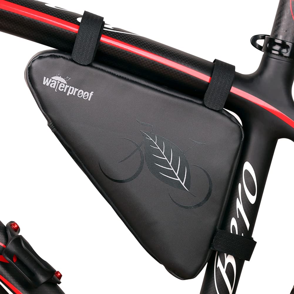NDakter Bike Bicycle Frame Storage Bag, Water-Resistant Bike Triangle Pouch, Cycling Accessories Pack for Phone, Wallet, Keys, T