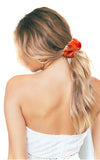 IVARYSS Orange Scrunchies, Premium Velvet Soft Fall Hair Scrunchy, Halloween Thick Elastic Bands, Hair Accessories for Women and