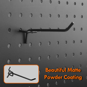 G.CORE Pegboard Hooks Accessories - 30pcs 4inch Metal Peg Board Tool Hangers, Fits 1/8 1/4 Pegs Slots, Pegboard Wall Organizer S