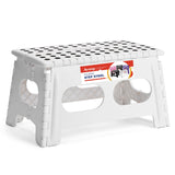ACSTEP 9 Inch Folding Step Stool, 15 Inch Extra-Wide, 300 lbs, White