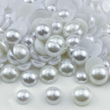 YHYPOCI 350pcs Half Pearls for Crafts Assorted Size 12mm 14mm 16mm Flatback Half Round Pearl Beads for Jewelry Making Nail Art S